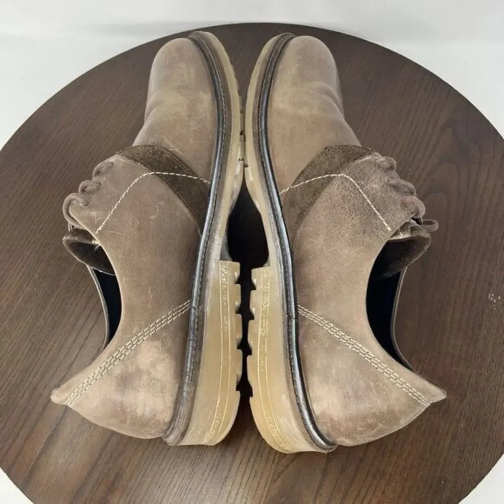 Naot Lindi Shoes Men 46 / 13-13.5 Brown Leather Derby Oxford Plain Toe Lug Dress